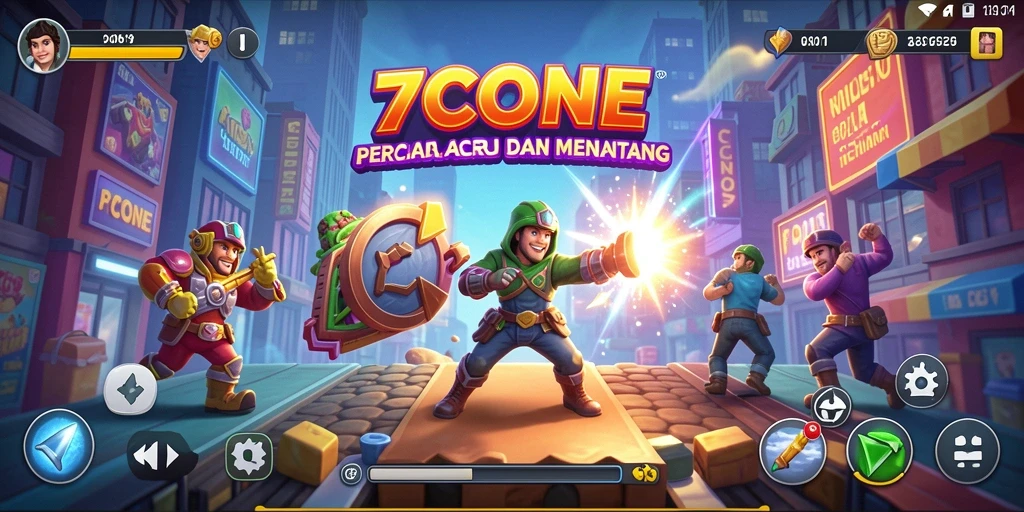 Tampilan gameplay 7CONE yang seru dan menantang.