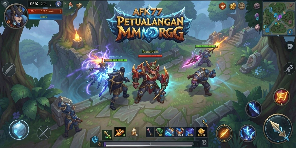 Screenshot gameplay AFK77 menunjukkan aksi seru dalam petualangan MMORPG.