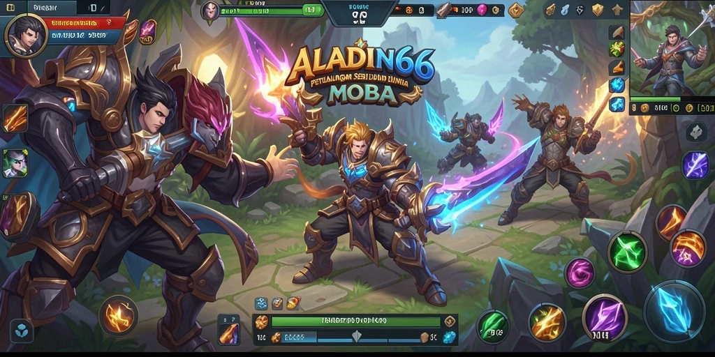 Gameplay menarik dalam pertempuran MOBA yang intens.