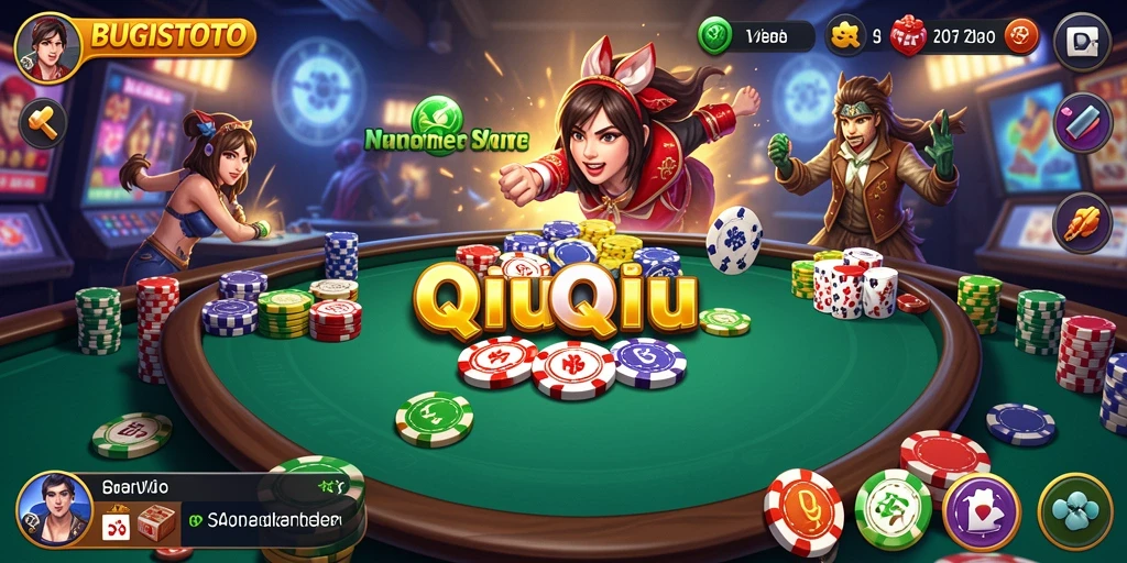 Tangkapan layar gameplay BUGISTOTO yang menampilkan momen seru saat bermain QiuQiu.