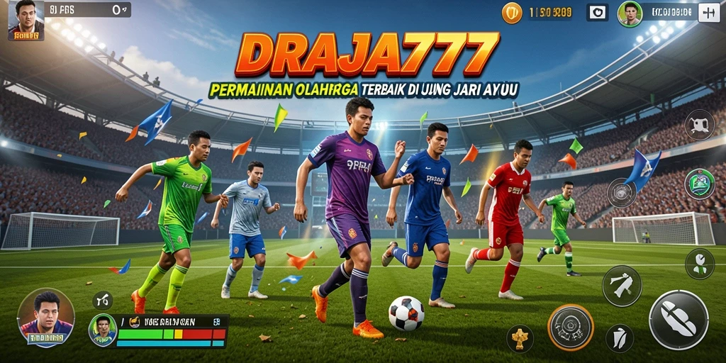 Tangkapan layar gameplay DRAJA777 menampilkan aksi olahraga yang mendebarkan.