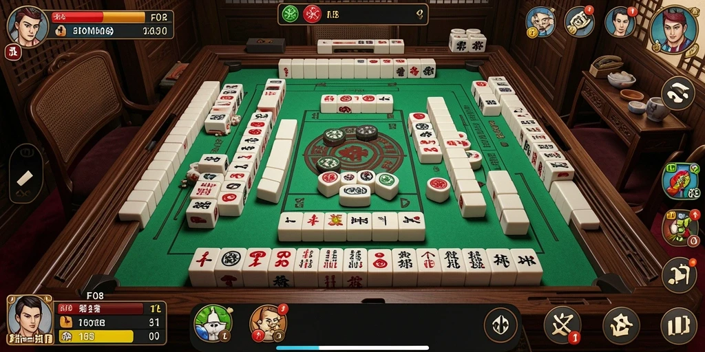 Tampilan gameplay Mahjong yang menarik dan mendebarkan.