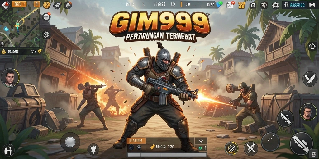 Tampilan gameplay seru dalam GIM999 Battle Royale.