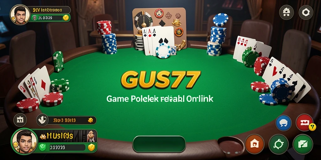 Screenshot GUS77 menampilkan gameplay Poker yang seru dan menegangkan.