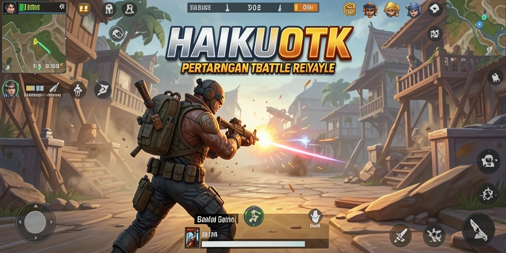 Tangkapan layar dari gameplay mendebarkan HAIKUOTK di arena Battle Royale.