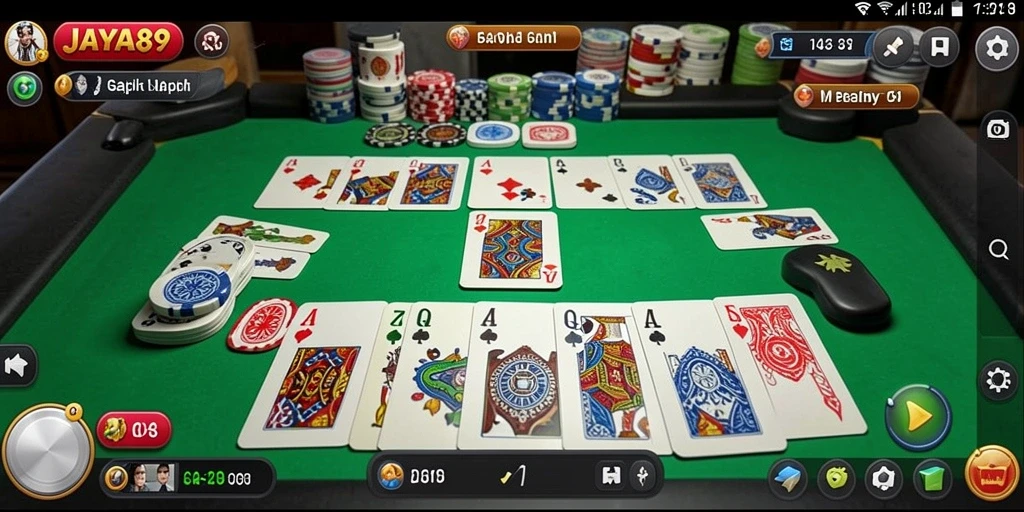 Tampilan gameplay seru dalam permainan Gaple JAYA89.