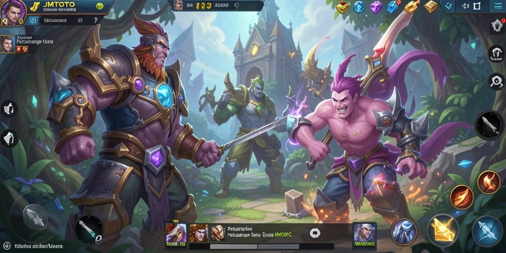 Tampilan gameplay utama JMTOTO dengan grafik yang memukau dan petualangan seru.