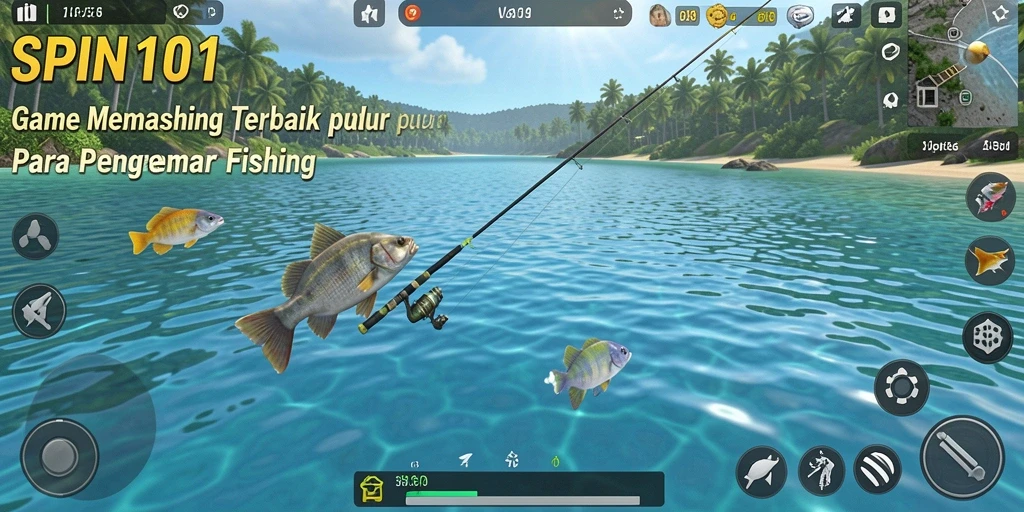 Tangkapan ikan besar dan lokasi memancing yang indah dalam SPIN101.