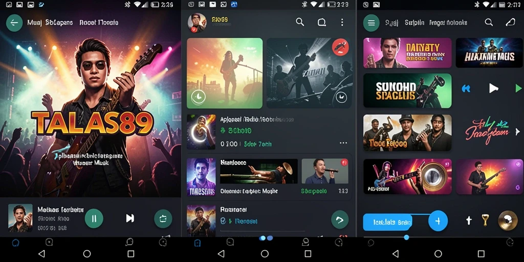 Tampilan gameplay TALAS89 dengan beragam fitur musik yang menarik.